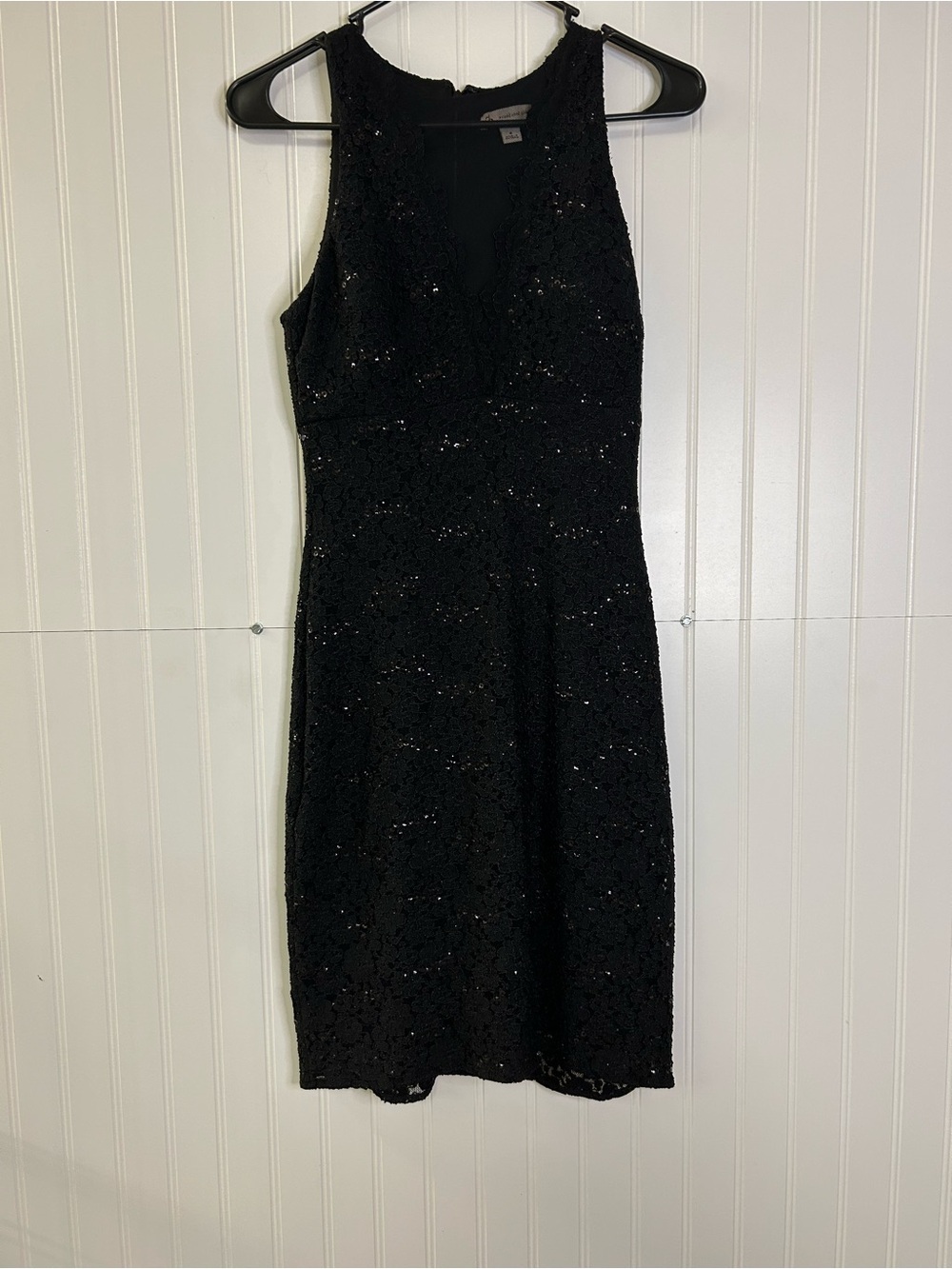 Cb Established 1962 Black Lace Sequin V-Neck Women's Dress Size 4